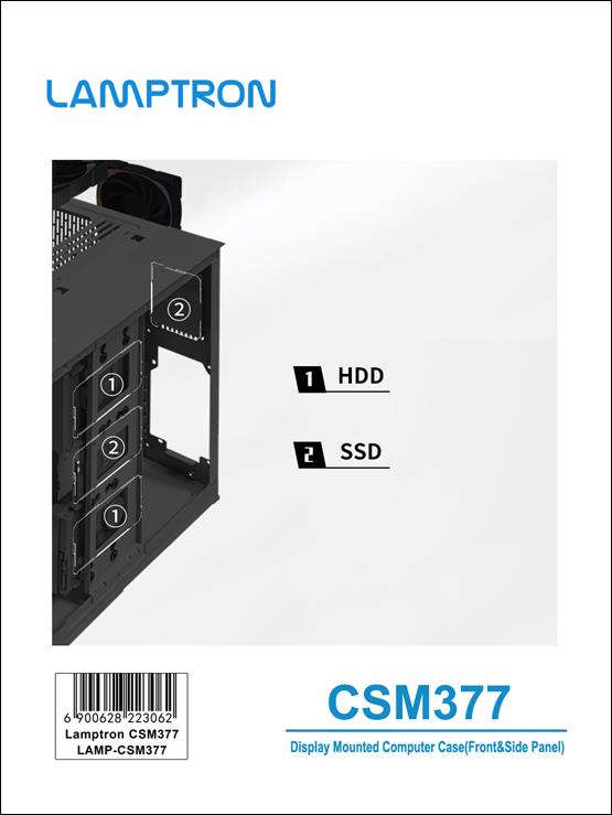 Lamptron PC Hardware Monitor Case CSM377(Front&Side Display)White